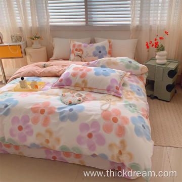seven-color flower duvet cover bedding pillowcase set